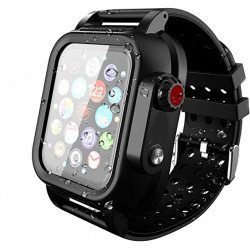 Waterproof Shockproof Full Body Case with Built In Screen Protector for Apple Watch 6/5/4/SE [44mm] (Black)